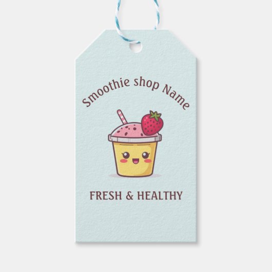Cute Tropical Fruit Smoothies Fruit Kitchen shop Cadeaulabel (Voorkant)