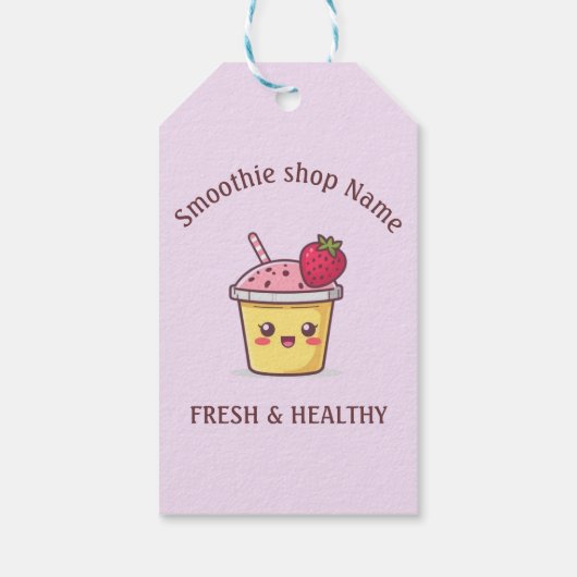 Cute Tropical Fruit Smoothies Fruit Kitchen shop Cadeaulabel (Achterkant)