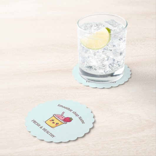 Cute Tropical Fruit Smoothies Fruit Kitchen shop Kartonnen Onderzetters (Insitu)