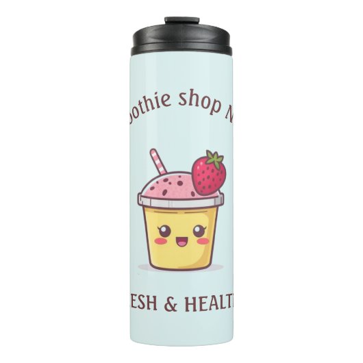 Cute Tropical Fruit Smoothies Fruit Kitchen shop Thermosbeker (Voorkant)