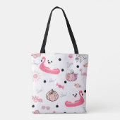 Cute Tropical Halloween Tote – Ghosts & Flamingos Tote Bag (Achterkant)