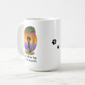 Cute Tropical Island Beach Dachshund (zwart & tan) Koffiemok (Voorkant links)