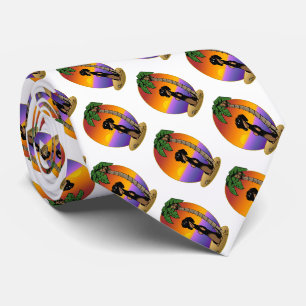 Cute Tropical Island Beach Dachshund (zwart & tan) Stropdas