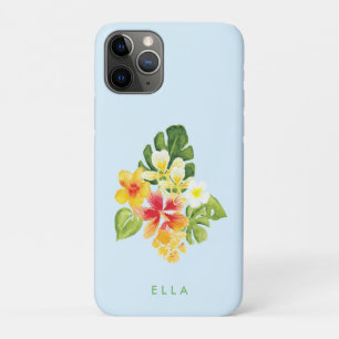Cute tropical Island floral waterverf flower name Case-Mate iPhone Case