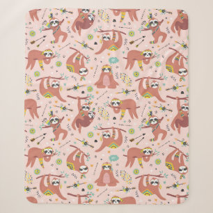 Cute Tropical kerstSherpa Blanket Sherpa Deken