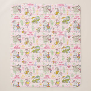 Cute Tropical kerstSherpa Blanket Sherpa Deken