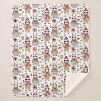 Cute Tropical kerstSherpa Blanket Sherpa Deken