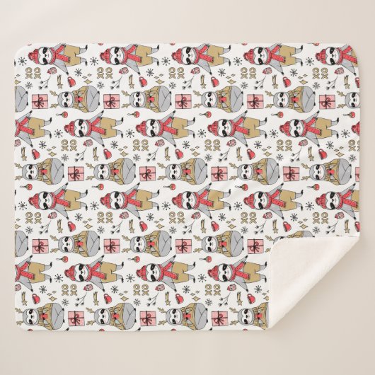 Cute Tropical kerstSherpa Blanket Sherpa Deken (Voorkant (horizontaal))