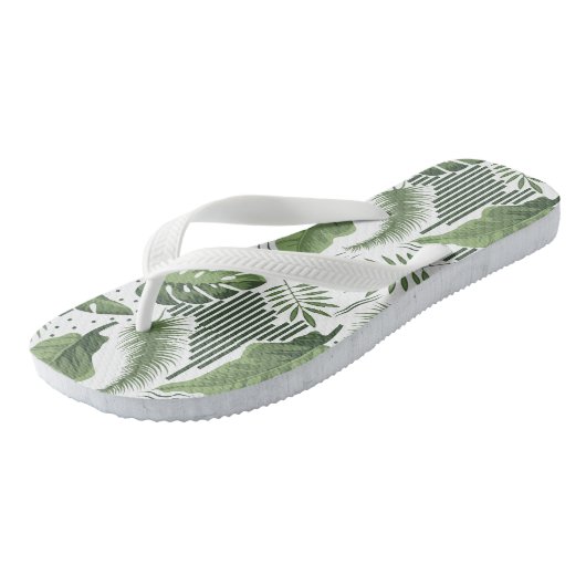 Cute Tropical leaf patroon Teenslippers (Schuin)