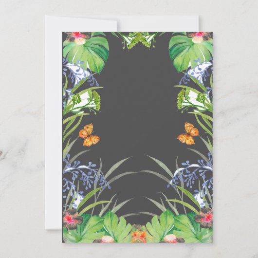 Cute Tropical Oerwoud Safari Giraffe Birthday Kaart (Achterkant)