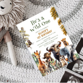 Cute Tropical Oerwoud Safari Wild Eén eerste verja Kaart