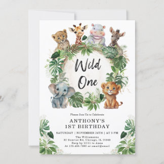 Cute Tropical Oerwoud Safari Wild Eén eerste verja Kaart