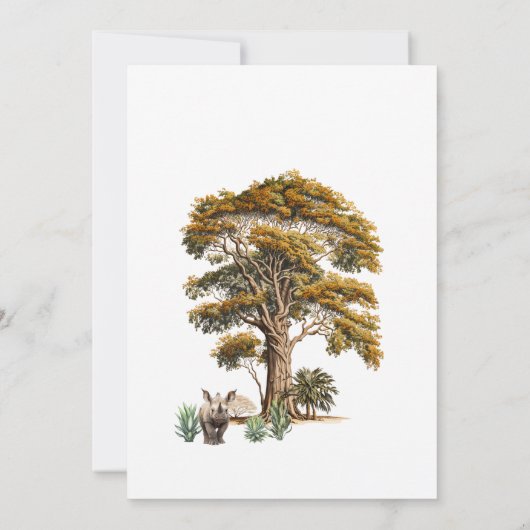 Cute Tropical Oerwoud Safari Wild Eén eerste verja Kaart (Achterkant)