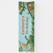 Cute Tropical Oerwoud Theme Animals Party Banner (Verticaal)