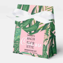 Cute Tropical Palm Pink Bachelorette Hangover Kit Bedankdoosjes