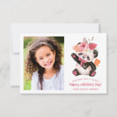 Cute Tropical Panda Kinder Photo Valentijn Card Notitiekaartje (Voorkant)