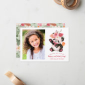 Cute Tropical Panda Kinder Photo Valentijn Card Notitiekaartje (Voorkant / Achterkant in situ)
