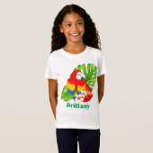 Cute Tropical parrot voegt naam toe T-shirt (Voorkant volledig)