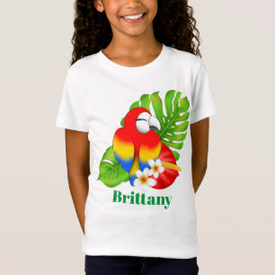 Cute Tropical parrot voegt naam toe T-shirt