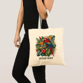 Cute Tropical parrot voegt naam toe Tote Bag (Voorkant (product))