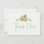 Cute Tropical Penguin Pink Animal Girl Baby shower Bedankkaart (Voorkant)