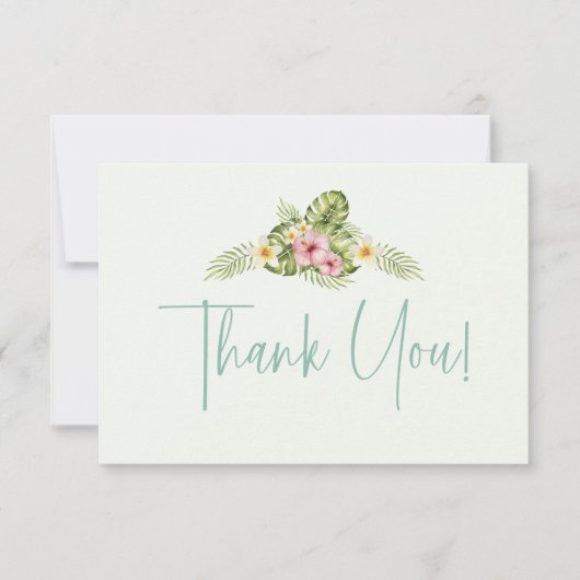 Cute Tropical Penguin Pink Animal Girl Baby shower Bedankkaart (Voorkant)