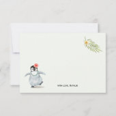 Cute Tropical Penguin Pink Animal Girl Baby shower Bedankkaart (Achterkant)