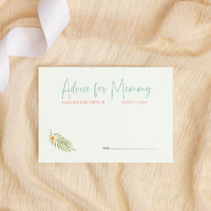 Cute Tropical Penguin Pink Baby shower Advice Notitiekaartje