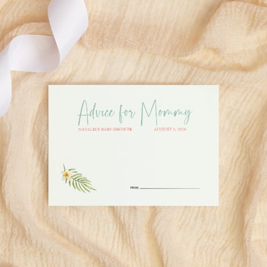 Cute Tropical Penguin Pink Baby shower Advice Notitiekaartje