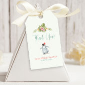 Cute Tropical Penguin Pink Baby shower Cadeaulabel