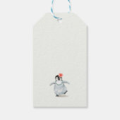 Cute Tropical Penguin Pink Baby shower Cadeaulabel (Achterkant)
