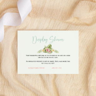 Cute Tropical Penguin Pink Girl Display Shower Informatiekaartje