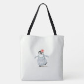 Cute Tropical Penguin Pink toevoegen Naam Baby Tote Bag (Achterkant)