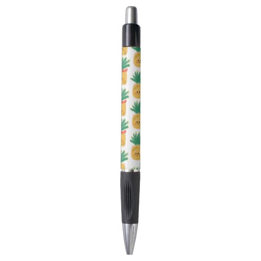 Cute Tropical Pineapple Pattered Pen (Voorkant Verticaal)