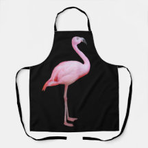 Cute Tropical Pink Flamingo on Black Modern