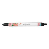 Cute Tropical Pink Flamingo Watermelon Zwarte Inkt Pen (Voorkant)