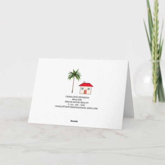 Cute Tropical Reference Real Estate Bedankkaart (Achterkant)