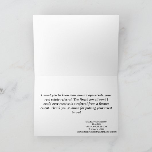 Cute Tropical Reference Real Estate Bedankkaart (Binnen)