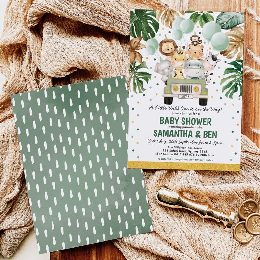 Cute Tropical Safari Oerwoud Animals Baby shower Kaart