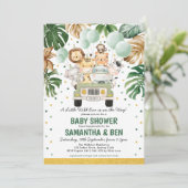 Cute Tropical Safari Oerwoud Animals Baby shower Kaart (Staand voorkant)
