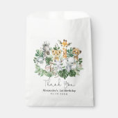 Cute Tropical Safari Wild Animals Oerwoud Greenery Bedankzakje (Voorkant)