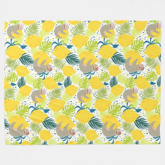 Cute Tropical Slots Fleece Blanket (Voorkant (Horizontaal))
