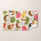Cute Tropical Summer Pattern with Toucan and Fruit Bad Handdoek (Handdoek)