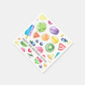 Cute Tropical Summer Tutti Fruitti Birthday Napkin Servet (Hoek)