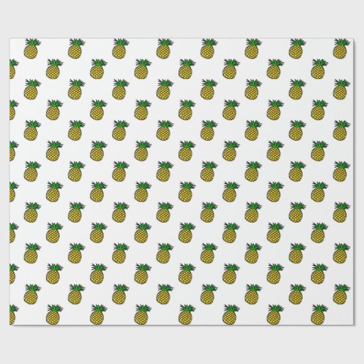 Cute Tropical Summer werkt ananas Pattern Cadeaupapier (Vlak)