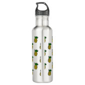 Cute Tropical Summer werkt ananas Pattern Waterfles (Achterkant)