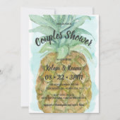 Cute Tropical Waterverf Panapple Couples Shower Kaart (Voorkant)