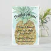 Cute Tropical Waterverf Panapple Couples Shower Kaart (Staand voorkant)
