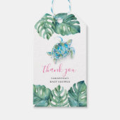 Cute Tropical Waterverf Zee Turtle Favor Cadeaulabel (Voorkant)