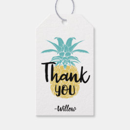 Cute Tropische Ananas Luau Feest Bedankt Favoriet Cadeaulabel